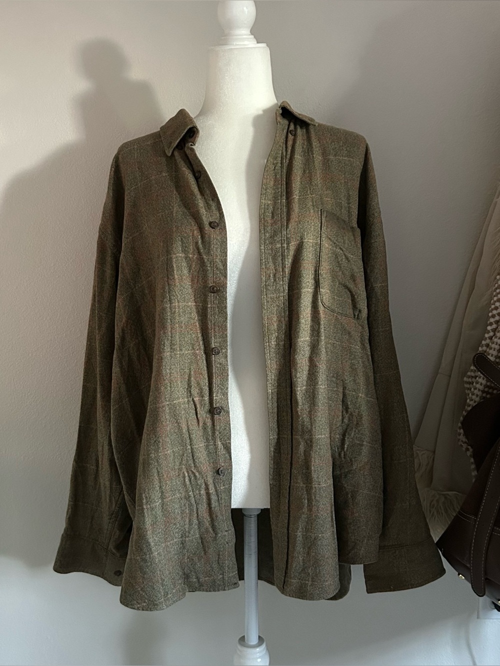 St John’s Bay Flannel in Green & Orange Women’s Size X Large Autumn Fall Casual